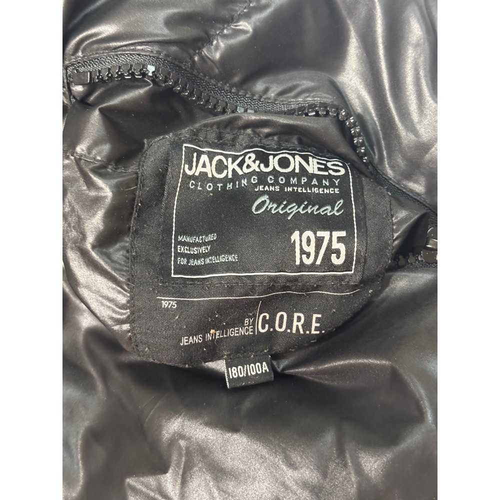 Jack & Jones Core Findus Down Waistcoat Puffer Vest Black Hooded Mens Size L - Picture 4 of 8